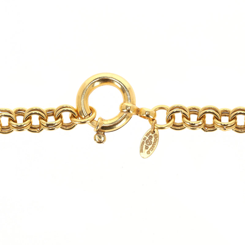 Chanel Vintage 90's 24k Gold Plated 'CC' Logo Medallion & Mirror Double-Sided Necklace