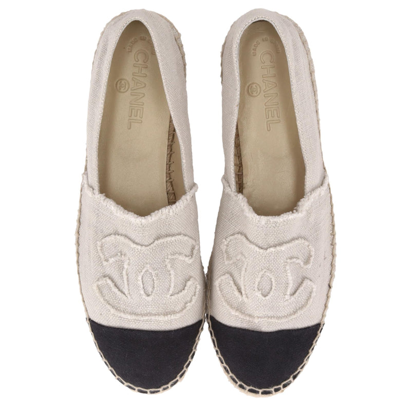 Chanel 'CC' Logo Canvas Espadrilles. Size 40