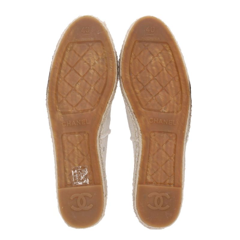 Chanel 'CC' Logo Canvas Espadrilles. Size 40