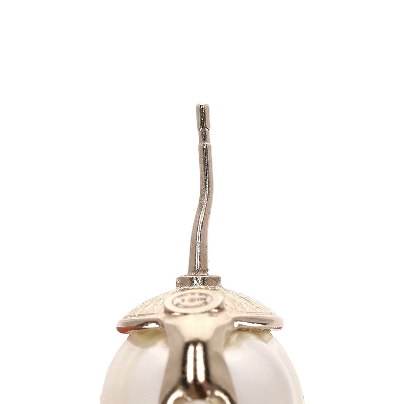 Chanel Pearl & Crystal 'CC' Logo Drop Earrings