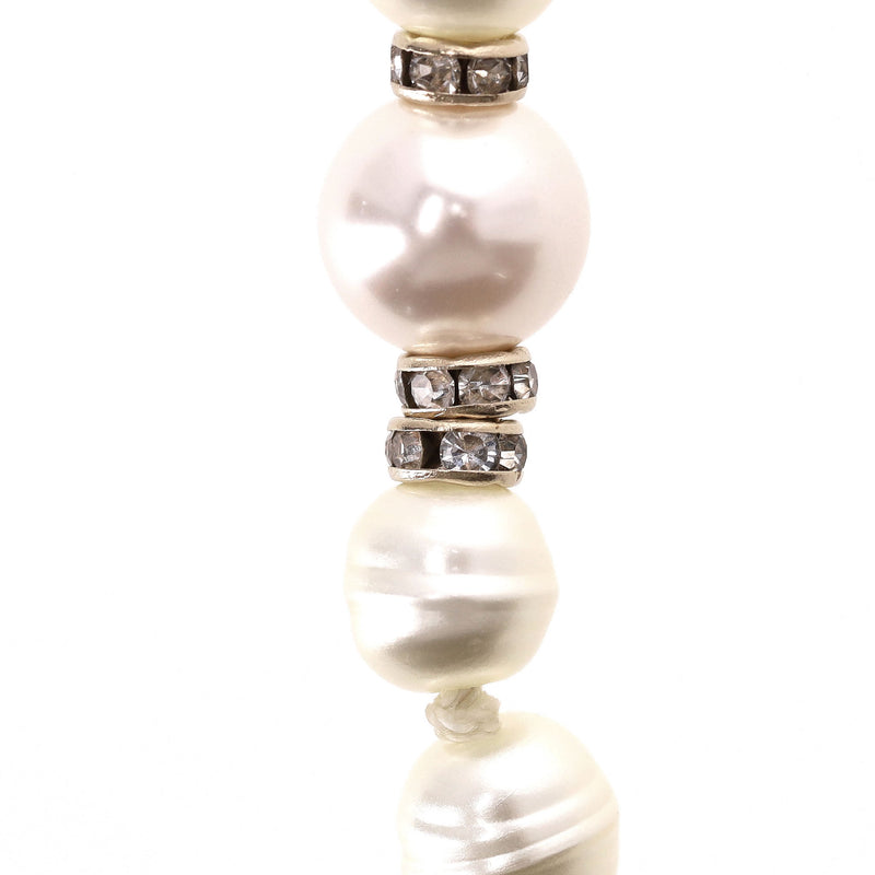 Chanel Pearl & Crystal 'CC' Logo Drop Earrings