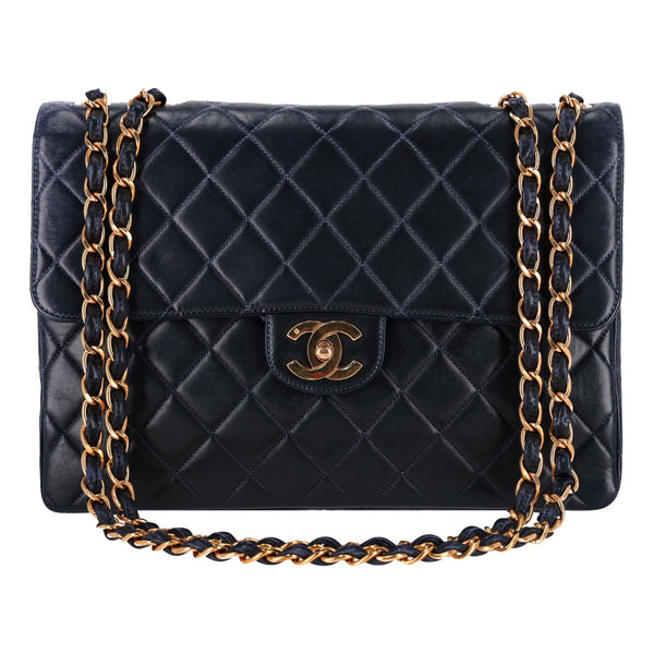Chanel Jumbo Diamond Quilted Lambskin Timeless Bag With 24k Gold Plated Hardware