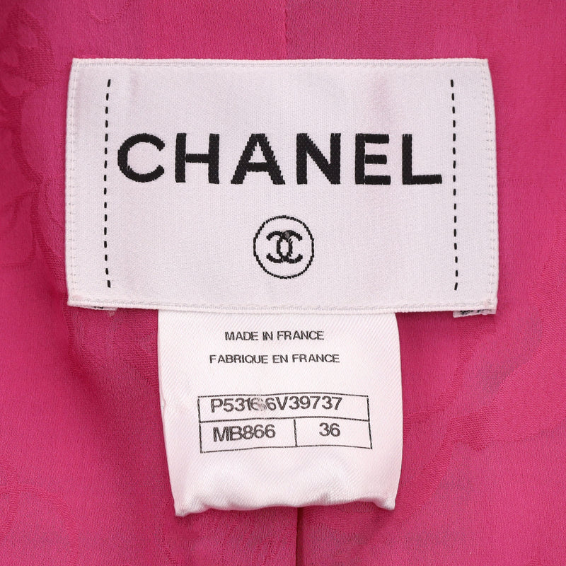 Chanel Paris Seoul Checked Cotton Tweed Jacket. Size 36FR