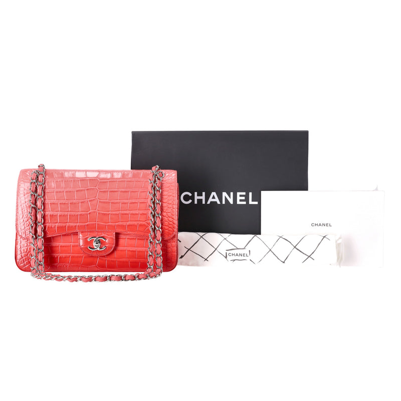 Chanel Jumbo Matte Ombre Alligator Timeless Double Flap Bag