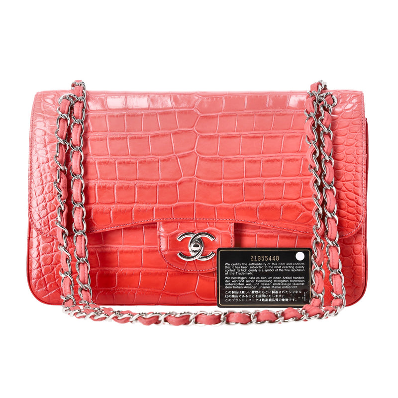 Chanel Jumbo Matte Ombre Alligator Timeless Double Flap Bag