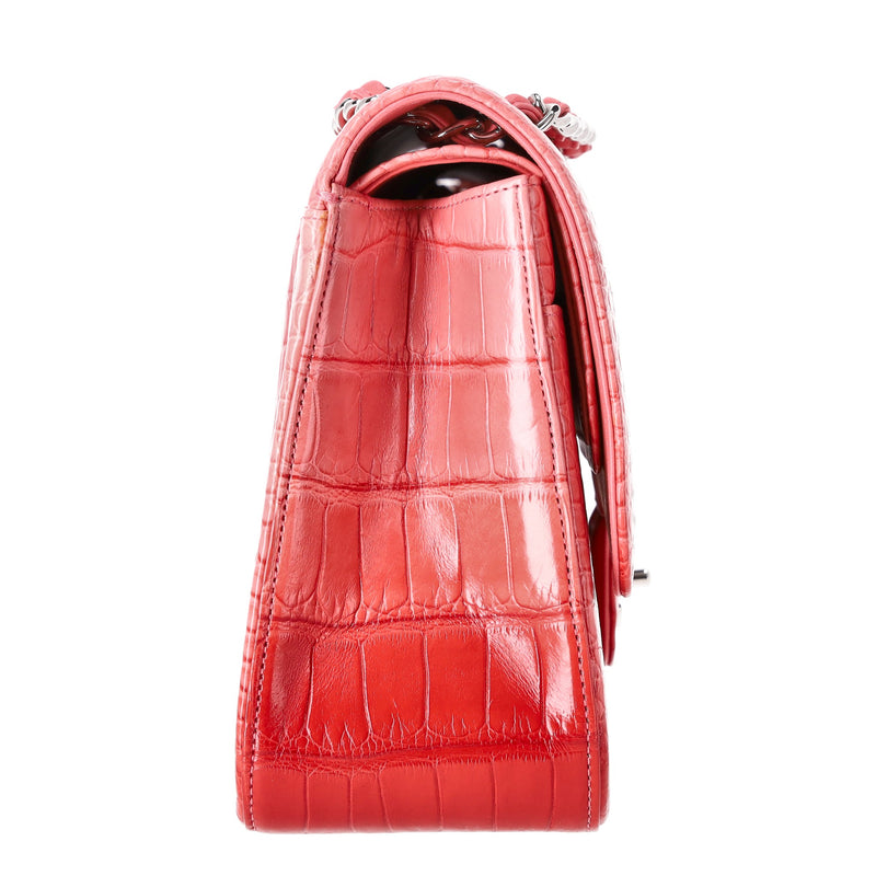 Chanel Jumbo Matte Ombre Alligator Timeless Double Flap Bag