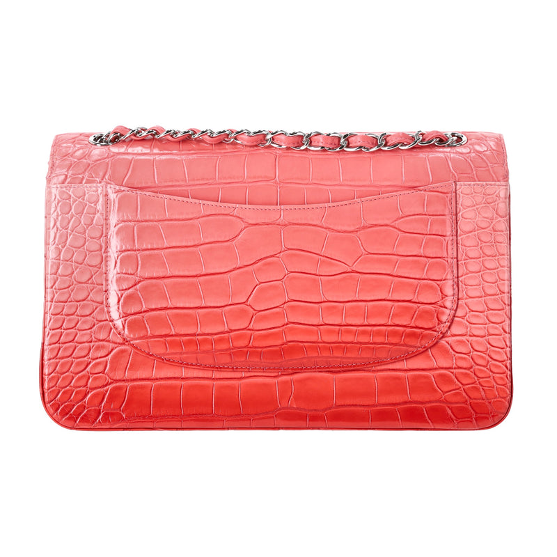 Chanel Jumbo Matte Ombre Alligator Timeless Double Flap Bag