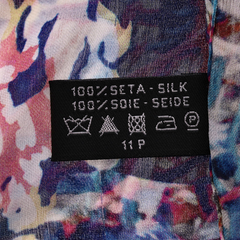 Chanel Camellia Flower & Tweed Print Silk Scarf