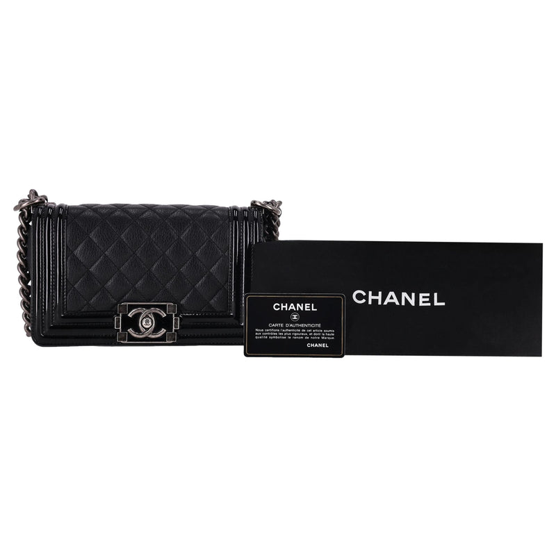 Chanel Diamond Quilted Calfskin Small Boy Bag