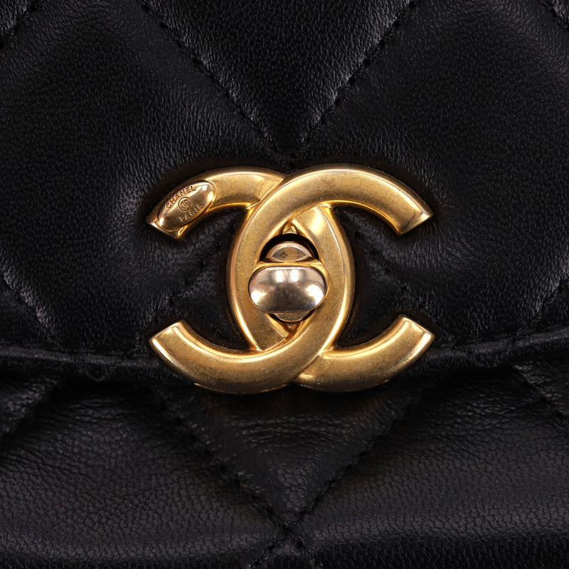 Chanel Quilted Lambskin Flap Bag With Coco Chanel Coin Detail