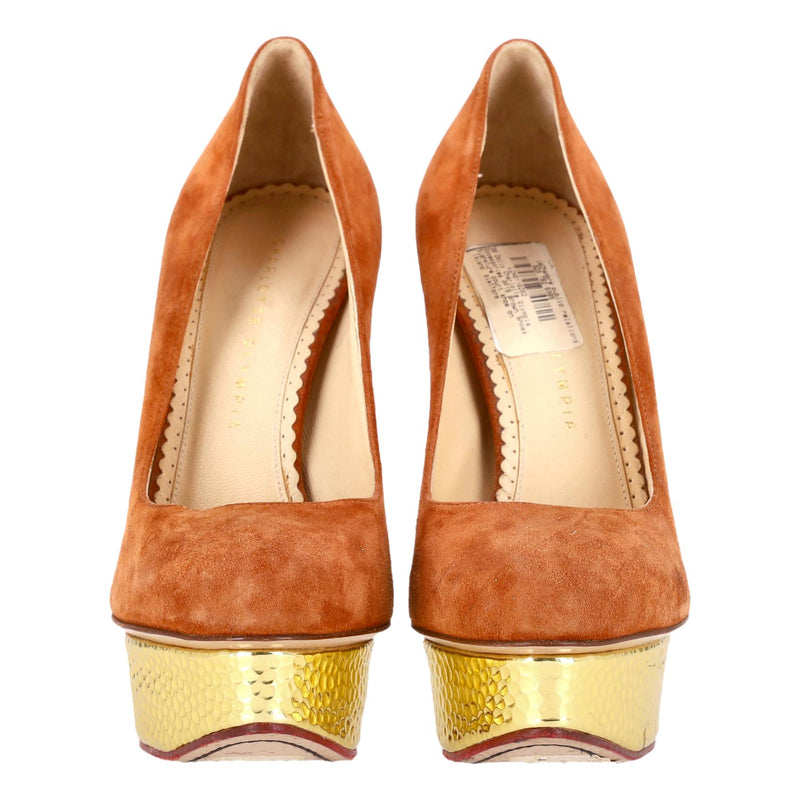 Charlotte Olympia Dolly Pumps With A Metallic Platform. Size 39