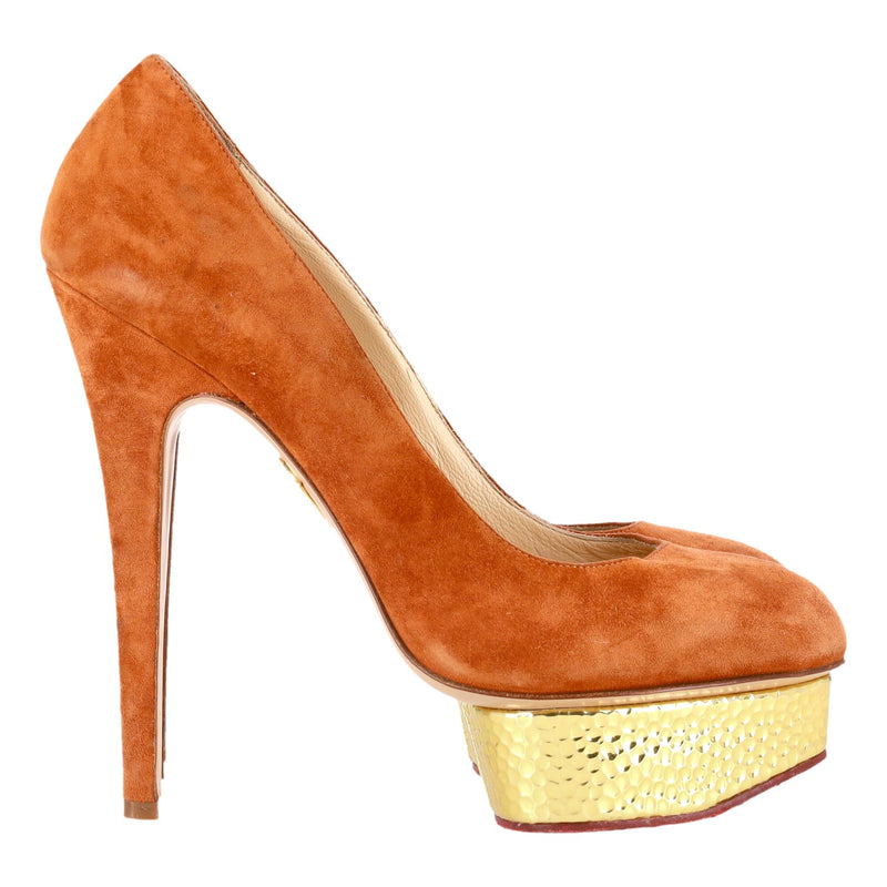 Charlotte Olympia Dolly Pumps With A Metallic Platform. Size 39