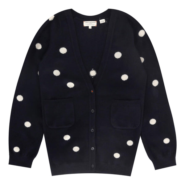 Chinti & Parker Cashmere Polka-Dot Cardigan. Size M