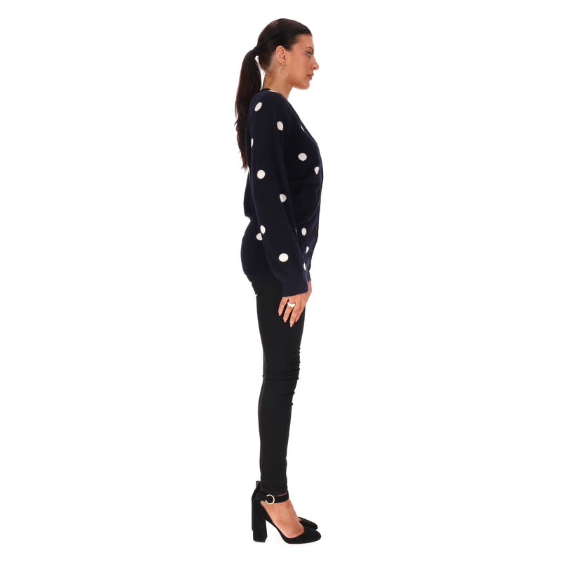 Chinti & Parker Cashmere Polka-Dot Cardigan. Size M