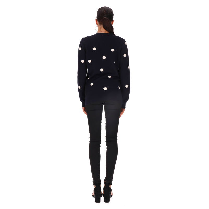 Chinti & Parker Cashmere Polka-Dot Cardigan. Size M