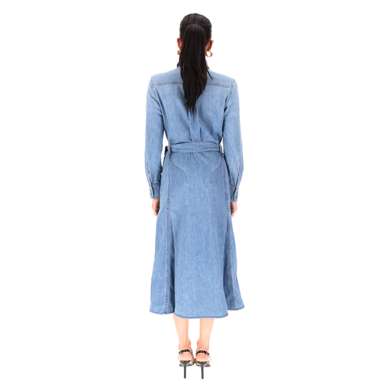 Chloe Denim Midi Shirt Dress. Size 36IT