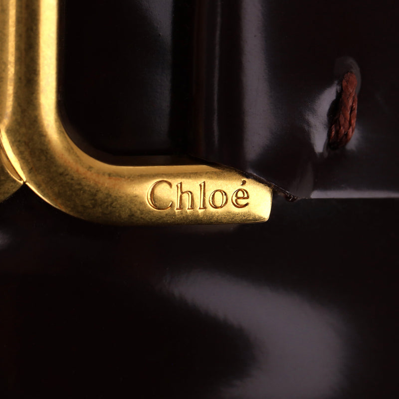 Chloe Marcie Glossed Leather Loafers. Size 40