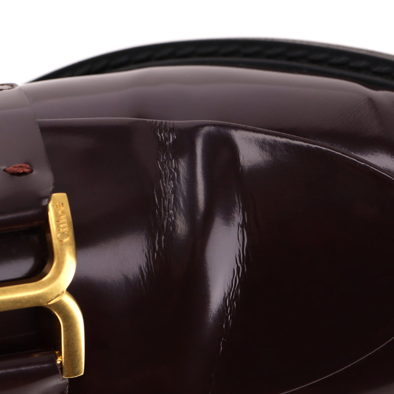 Chloe Marcie Glossed Leather Loafers. Size 40