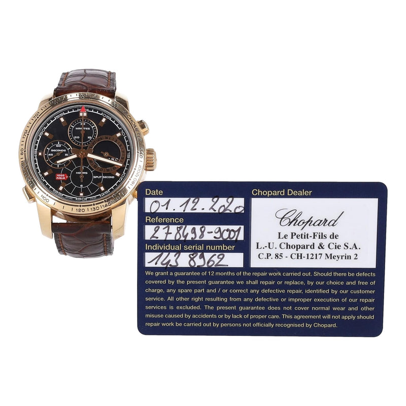 Chopard Mille Miglia Split Second  Ltd Edition Chronograph Automatic Watch  In 18K Rose Gold