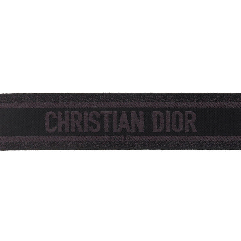 Christian Dior Logo Canvas & Leather Embroidered Belt