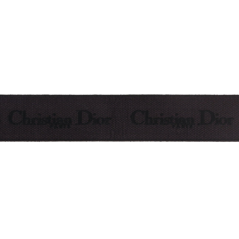Christian Dior Logo Canvas & Leather Embroidered Belt