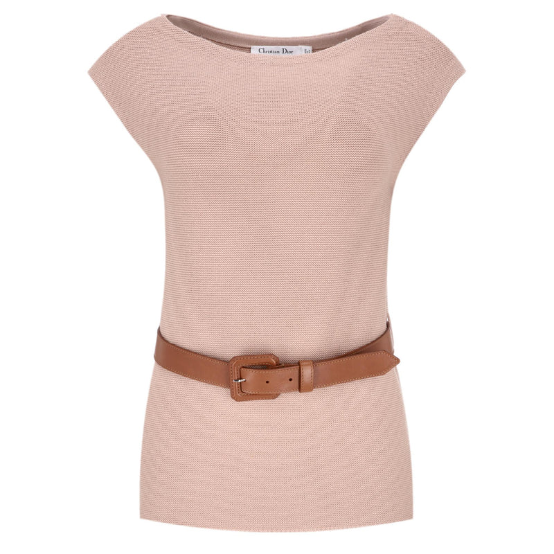 Christian Dior Wool Top & Skirt Co-Ord Set With Leather Belt. Size 42/44FR