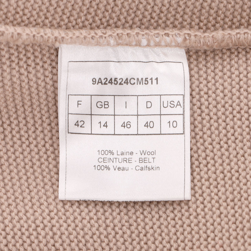 Christian Dior Wool Top & Skirt Co-Ord Set With Leather Belt. Size 42/44FR