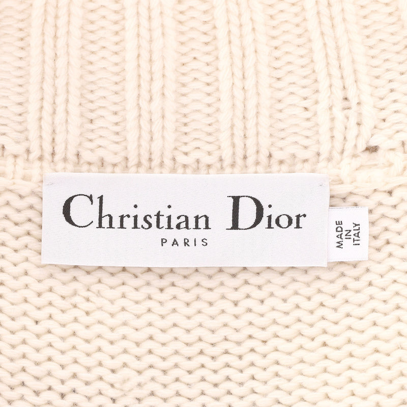 Christian Dior Cashmere & Wool Striped Logo Cardi/Coat. Size 40FR
