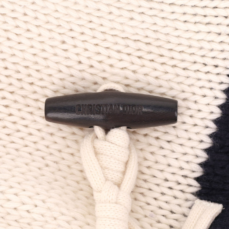 Christian Dior Cashmere & Wool Striped Logo Cardi/Coat. Size 40FR