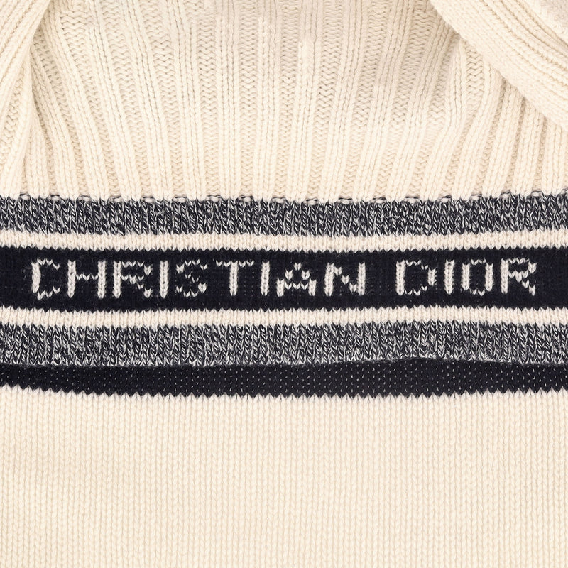 Christian Dior Cashmere & Wool Striped Logo Cardi/Coat. Size 40FR