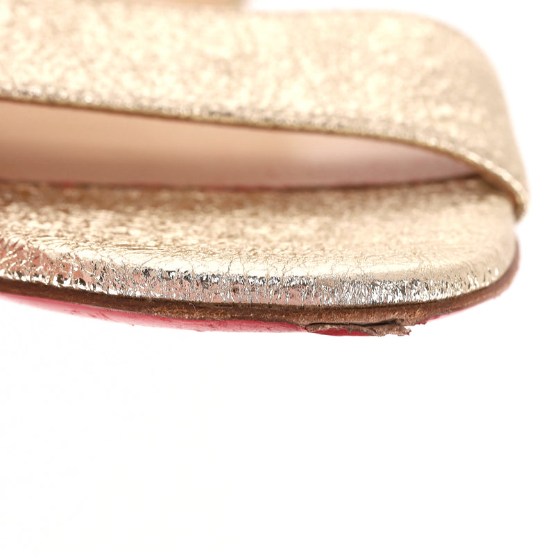 Christian Louboutin Metallic Leather Sandals. Size 37