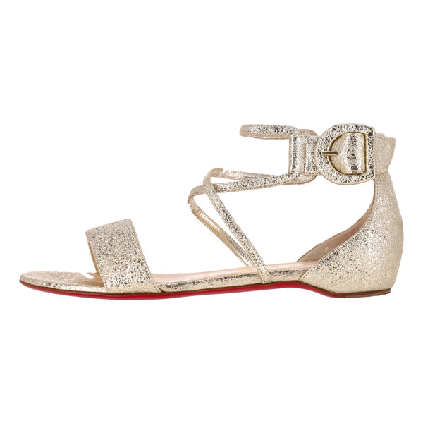 Christian Louboutin Metallic Leather Sandals. Size 37