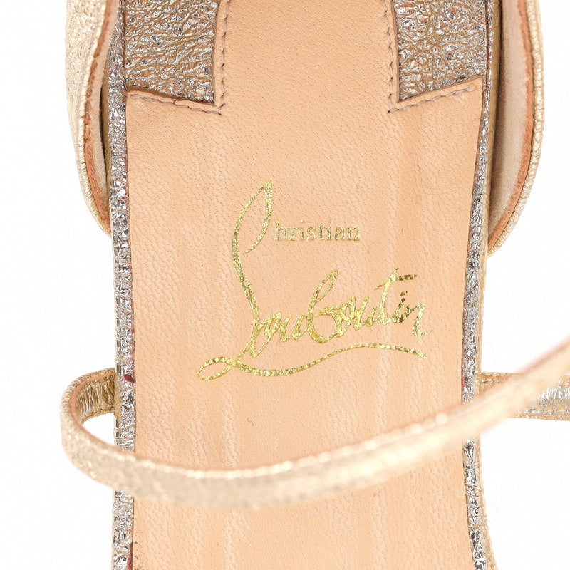 Christian Louboutin Metallic Leather Sandals. Size 37