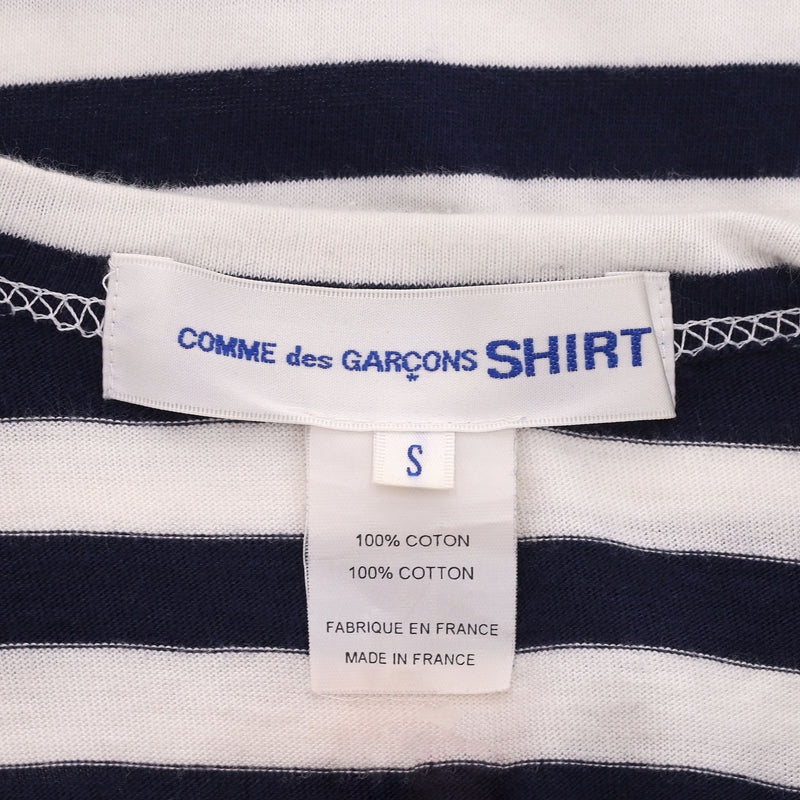 Comme des Garcons Striped & Patchwork Detail Long Sleeve Top. Size S