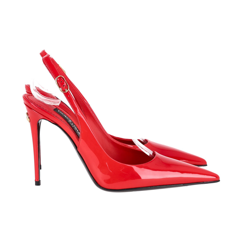 Dolce & Gabbana Patent Leather Slingback Heels. Size 35.5
