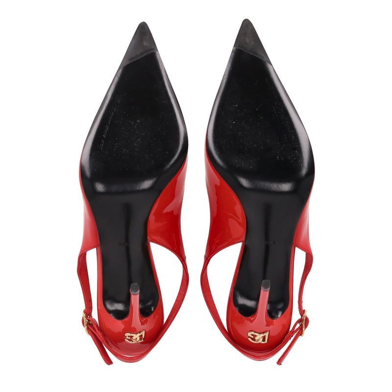 Dolce & Gabbana Patent Leather Slingback Heels. Size 35.5