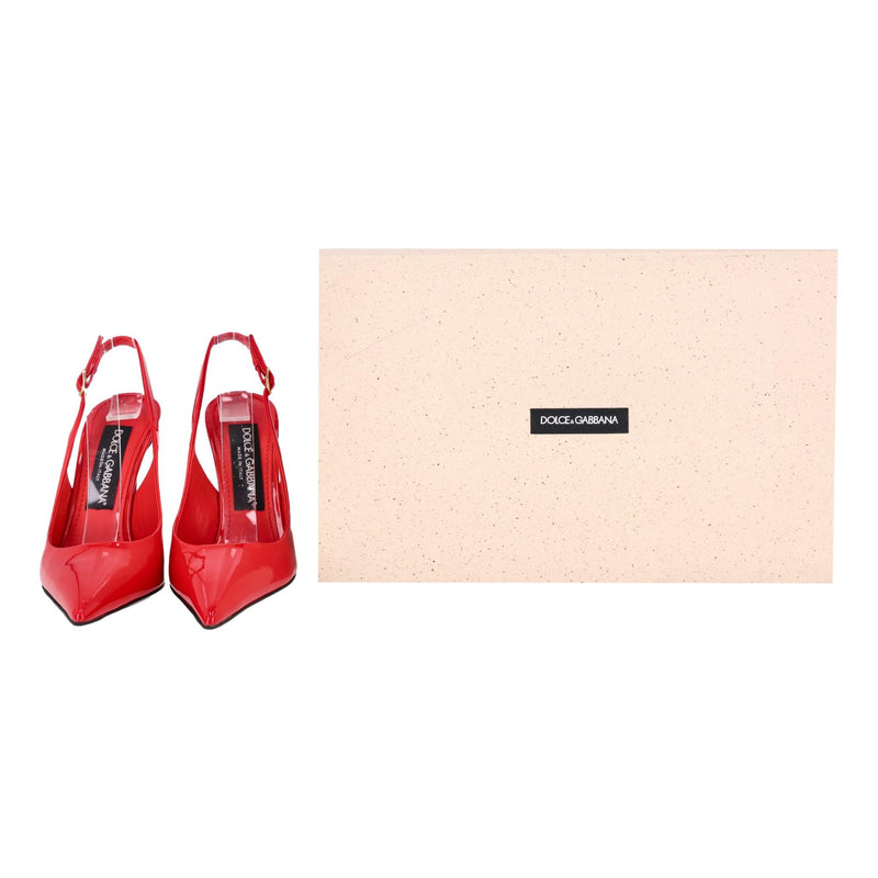 Dolce & Gabbana Patent Leather Slingback Heels. Size 35.5