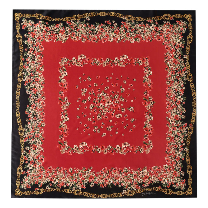 Dolce & Gabbana Floral Print Silk Twill Scarf