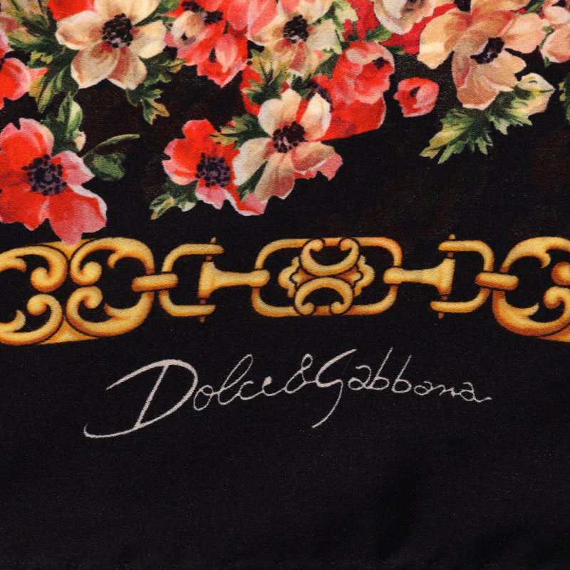 Dolce & Gabbana Floral Print Silk Twill Scarf