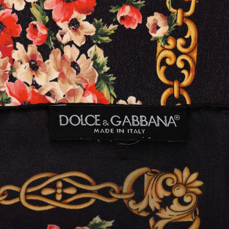 Dolce & Gabbana Floral Print Silk Twill Scarf