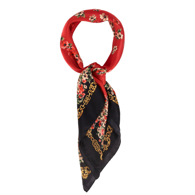 Dolce & Gabbana Floral Print Silk Twill Scarf