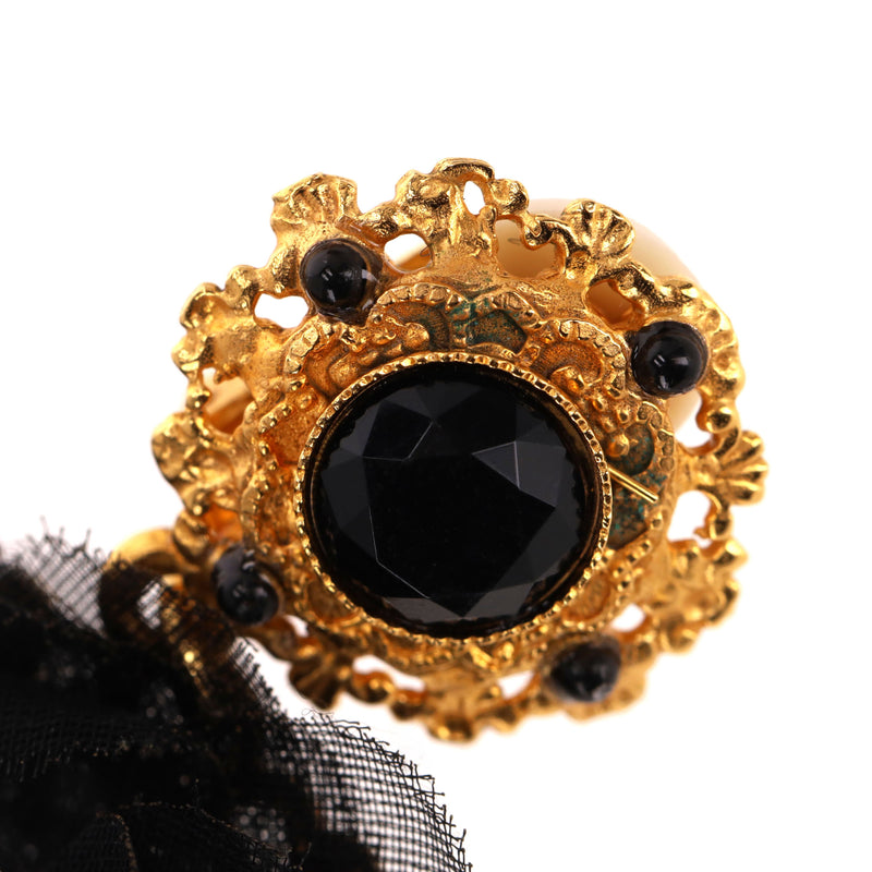 Dolce & Gabbana Baroque Lace Flower & Coin Drop Clip-On Earrings
