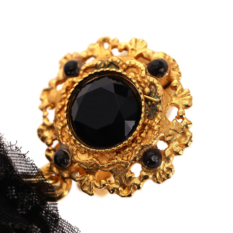 Dolce & Gabbana Baroque Lace Flower & Coin Drop Clip-On Earrings