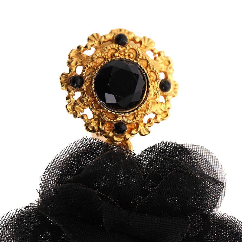 Dolce & Gabbana Baroque Lace Flower & Coin Drop Clip-On Earrings