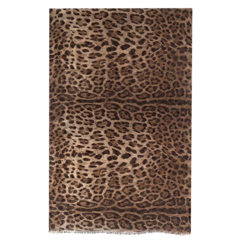 Dolce & Gabbana Leopard Print Silk Scarf