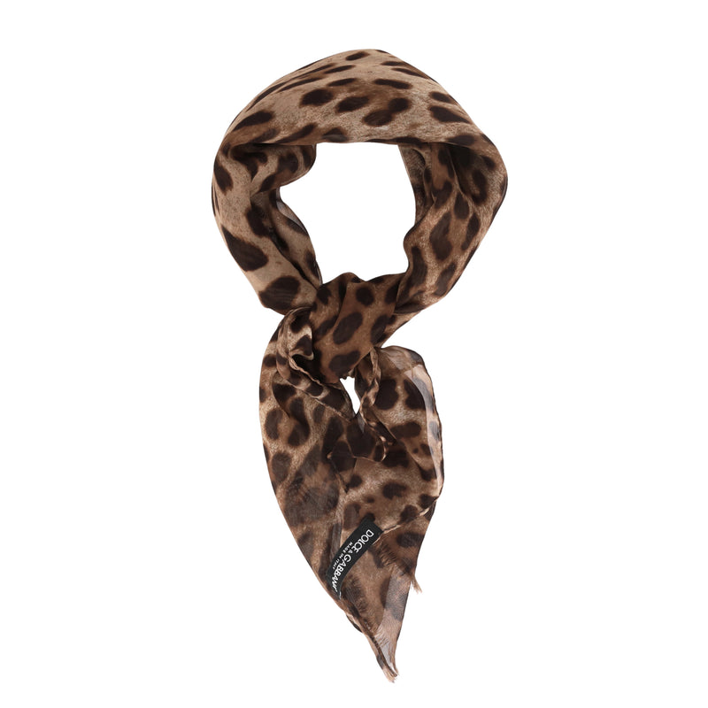 Dolce & Gabbana Leopard Print Silk Scarf