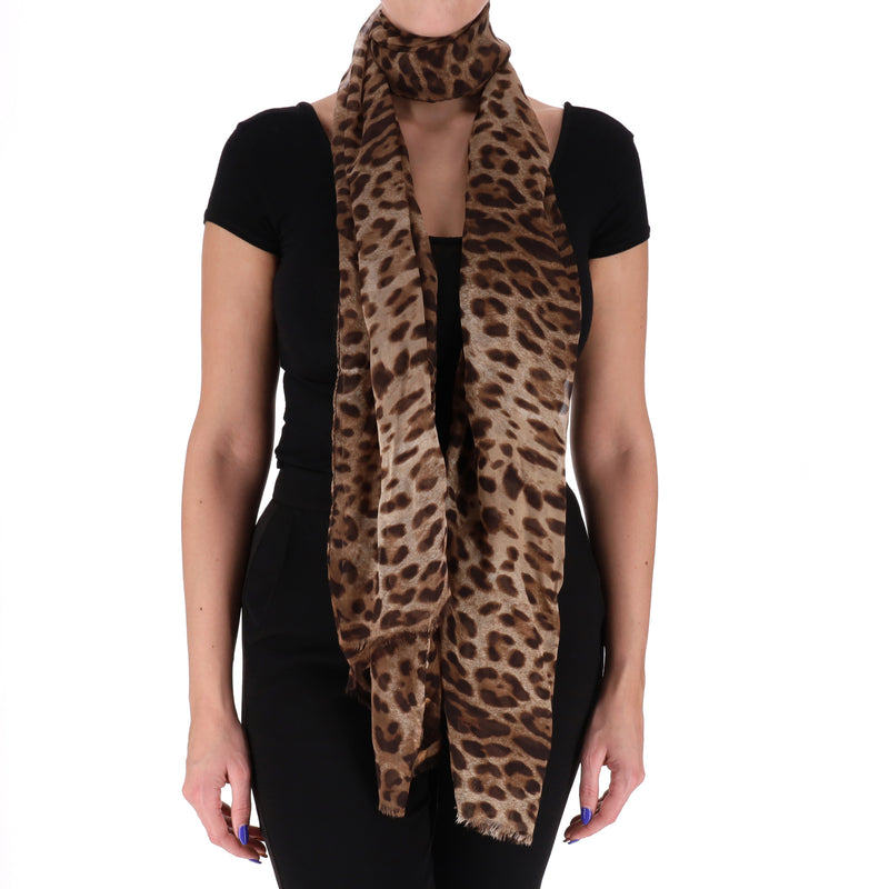 Dolce & Gabbana Leopard Print Silk Scarf