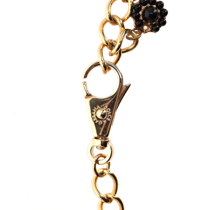 Dolce & Gabbana Baroque Multi-Ornament Lace Flower & Coin Layered Chain Collier Necklace