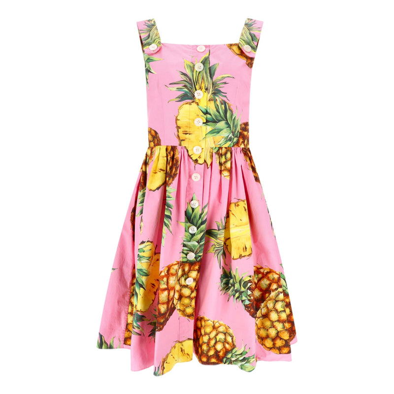 Dolce & Gabbana Pineapple Print Cotton Dress. Size 42IT