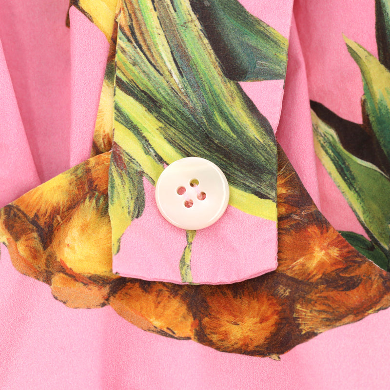 Dolce & Gabbana Pineapple Print Cotton Dress. Size 42IT